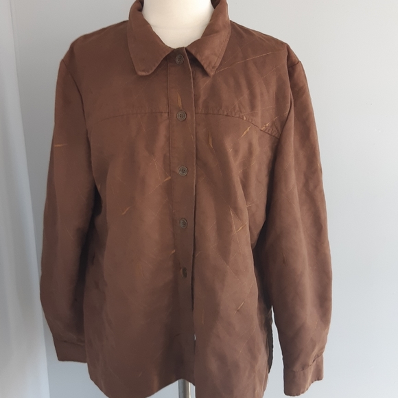 Soft Works long sleeves Women's Button Down Shirt Size 16, brown looks new - Picture 4 of 9